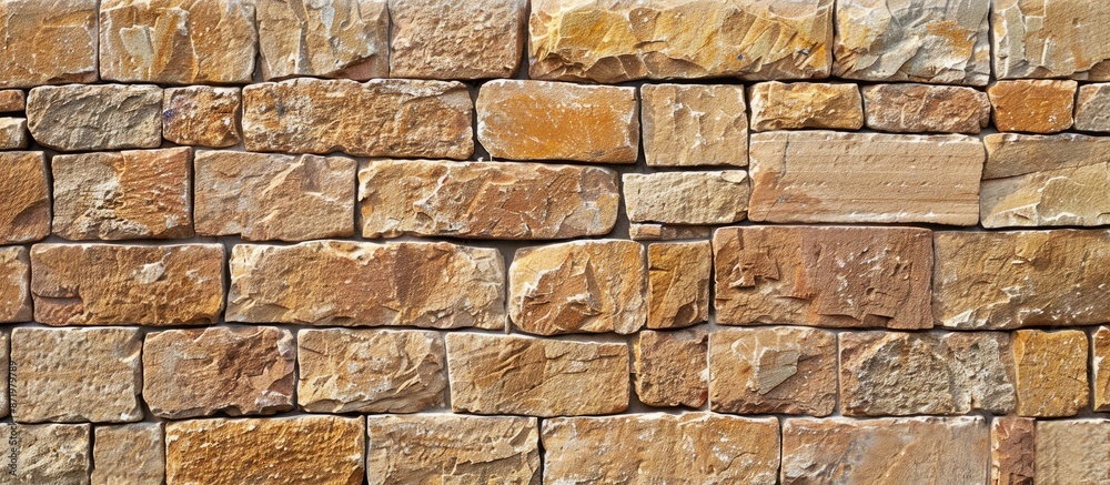 Poster Sandstone brick wall pattern providing a textured background for a copy space image.