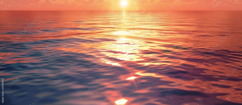 Poster Subtle sunset reflection on calm water, suitable for adding text or images in the highlighted portion.