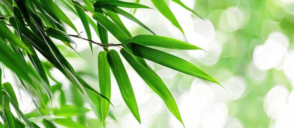 Leinwandbilder a picture featuring a bamboo leaf with a blank space ideal for adding text or graphic elements, know