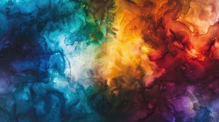 Fototapeta premium Vibrant abstract watercolor painting with a blend of vivid colors, creating a dynamic and artistic texture perfect for backgrounds and art projects.