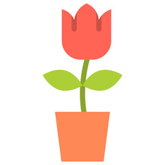 flower pot flat icon