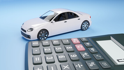 car insurance, car rental, car purchase, paying taxes, car rental, 3d illustration