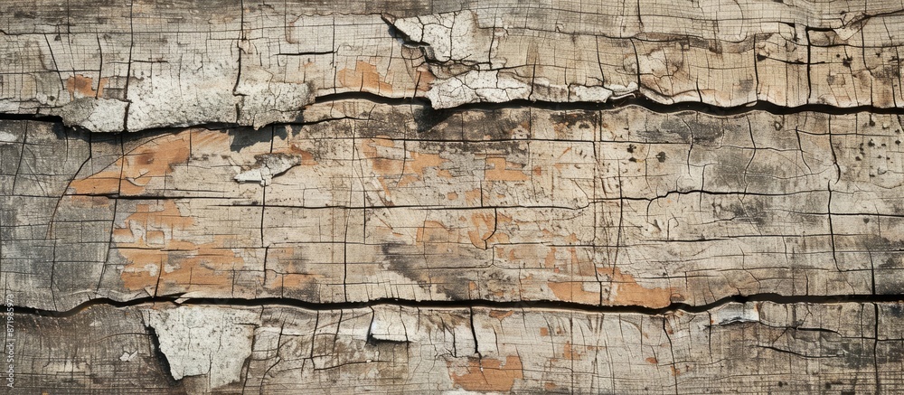 Poster grunge style depicted on a weathered, rustic wooden background showing cracks. picture features a vi