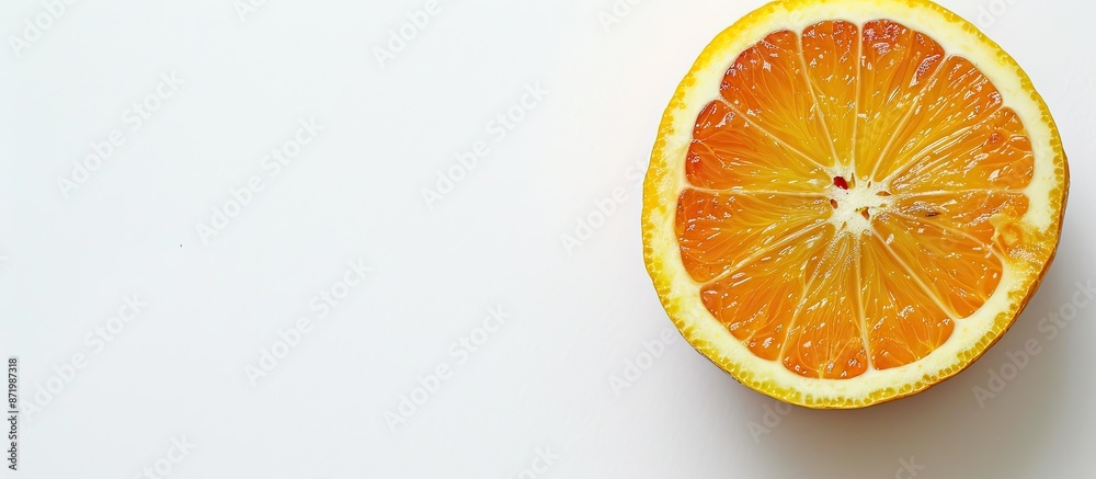 Poster red lemon on a clear white background with copy space image.