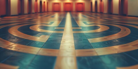 Fitness activities improve cognitive skills in a large gym with a maze. Concept Fitness, Cognitive Skills, Gym, Maze, Physical Activity