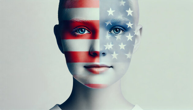 Patriotic Face Art for Independence Day USA &ndash; 4th of July AI