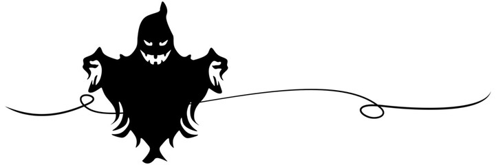 line art ghost silhouette illustration background for a halloween day