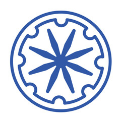 Ashoka Wheel icon black and white vector sign