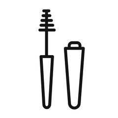 Mascara brush icon black and white vector sign