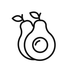 avocado icon black and white vector sign