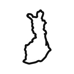 map of Finland icon black and white vector sign