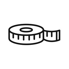 measure tape icon black and white vector sign