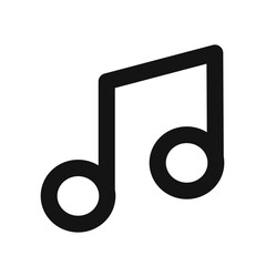 music note icon black and white vector sign