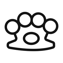 brass knuckles icon black and white vector sign