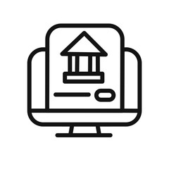 Official information online icon black and white vector sign