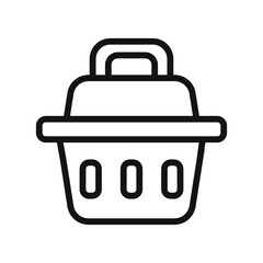 Pet cage icon black and white vector sign