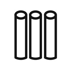 Chalk icon black and white vector sign