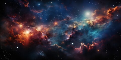 Obraz premium Cosmic Nebula: A Celestial Tapestry of Colors