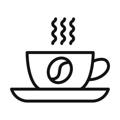 Coffee cup icon black and white vector sign