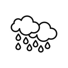 Rain icon black and white vector sign