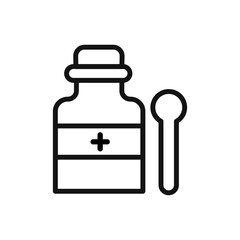 cough syrup icon black and white vector sign
