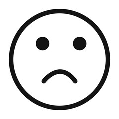 sad icon black and white vector sign