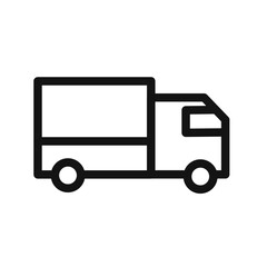 delivery truck icon black and white vector sign