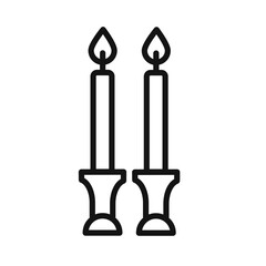 Shabbat candles icon black and white vector sign
