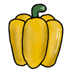 yellow bell pepper cartoon doodle
