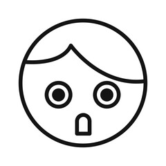 Shocked Girl icon black and white vector sign