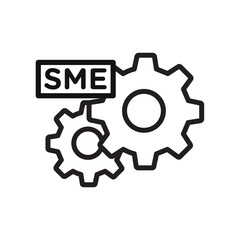 SME, small and medium enterprise icon black and white vector sign