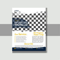 Creative vector travel flyer design template