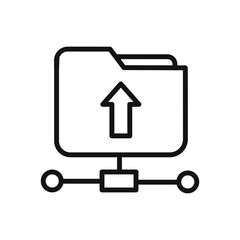 FTP navigate up icon black and white vector sign