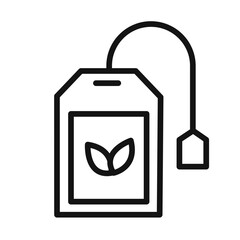 Tea bag icon black and white vector sign