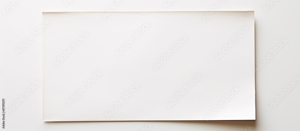 Leinwandbilder a sheet of paper on a blank white background with copy space image.