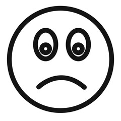 Guilty face emoji icon black and white vector sign