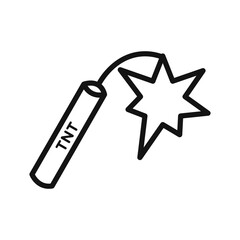 TNT dynamite icon black and white vector sign