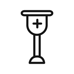 Holy chalice icon black and white vector sign