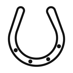 Horseshoe icon black and white vector sign