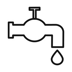 Water tap icon black and white vector sign