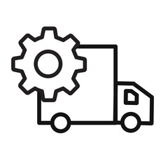 logistics management icon black and white vector sign