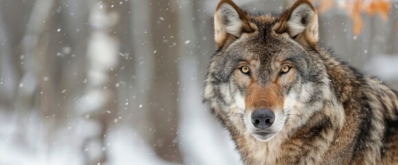 Obraz premium Intimidating Gray Wolf In Northern Minnesota,High Resolution, Ultra HD