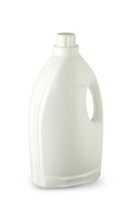 large plastic bottle with chemicals for washing clothes