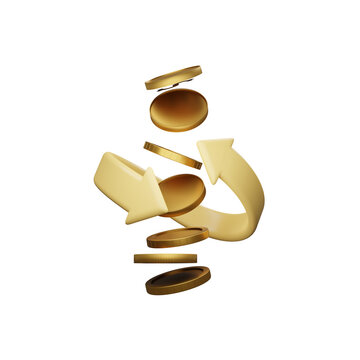 3D cashback money refund icon isolated on transparent background, cashback concept, money refund, return on investment, savings account, currency exchange. Money management. 3d rendering illustration