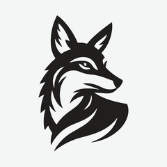 Obraz premium Majestic Jackal Silhouette Logo: Emblem of Elegance and Wilderness