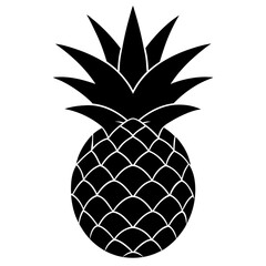 Obraz premium Striking Pineapple Silhouette Vector with Spiky Crown: Ideal for Your Creative Projects