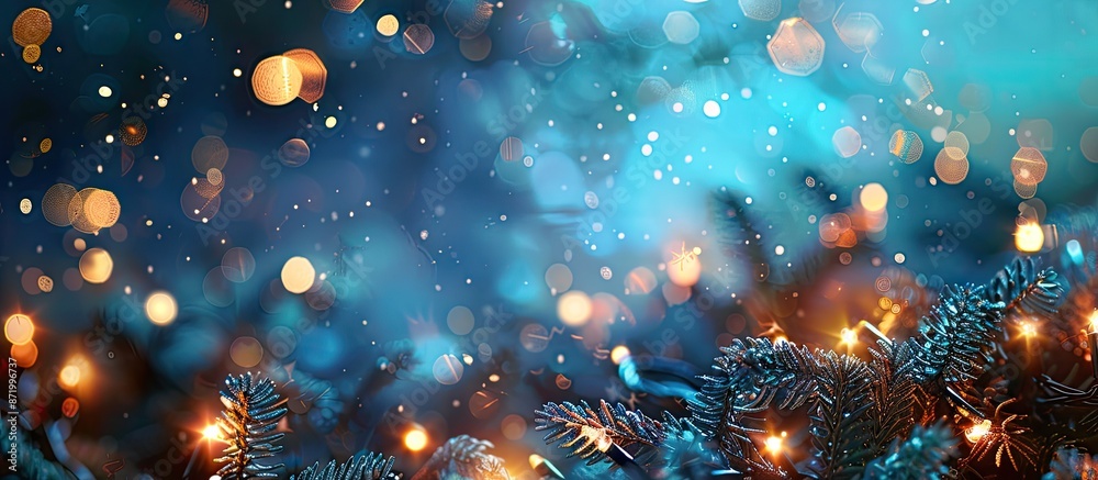 Aufkleber Festive Christmas backdrop illuminated with twinkling lights, perfect for adding text or graphics with copy space image.