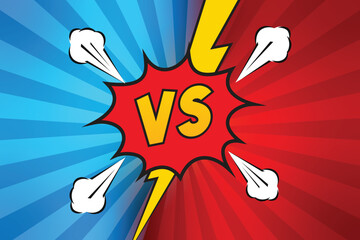 vs background comic duel vector design template