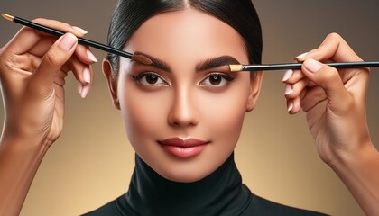 Fototapeta premium Lady having eye brow treatments 