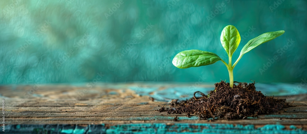 Poster sprout background with open board and copy space image.